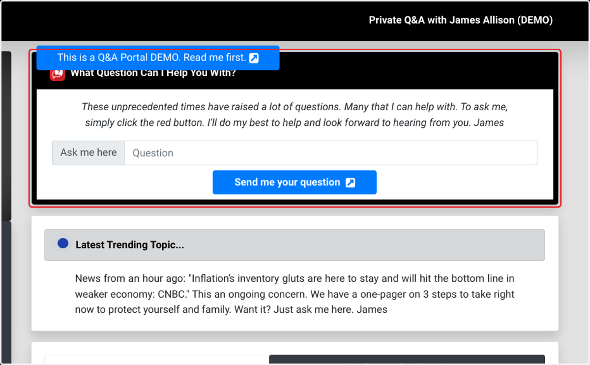 Click on What Question Can I Help You With?…