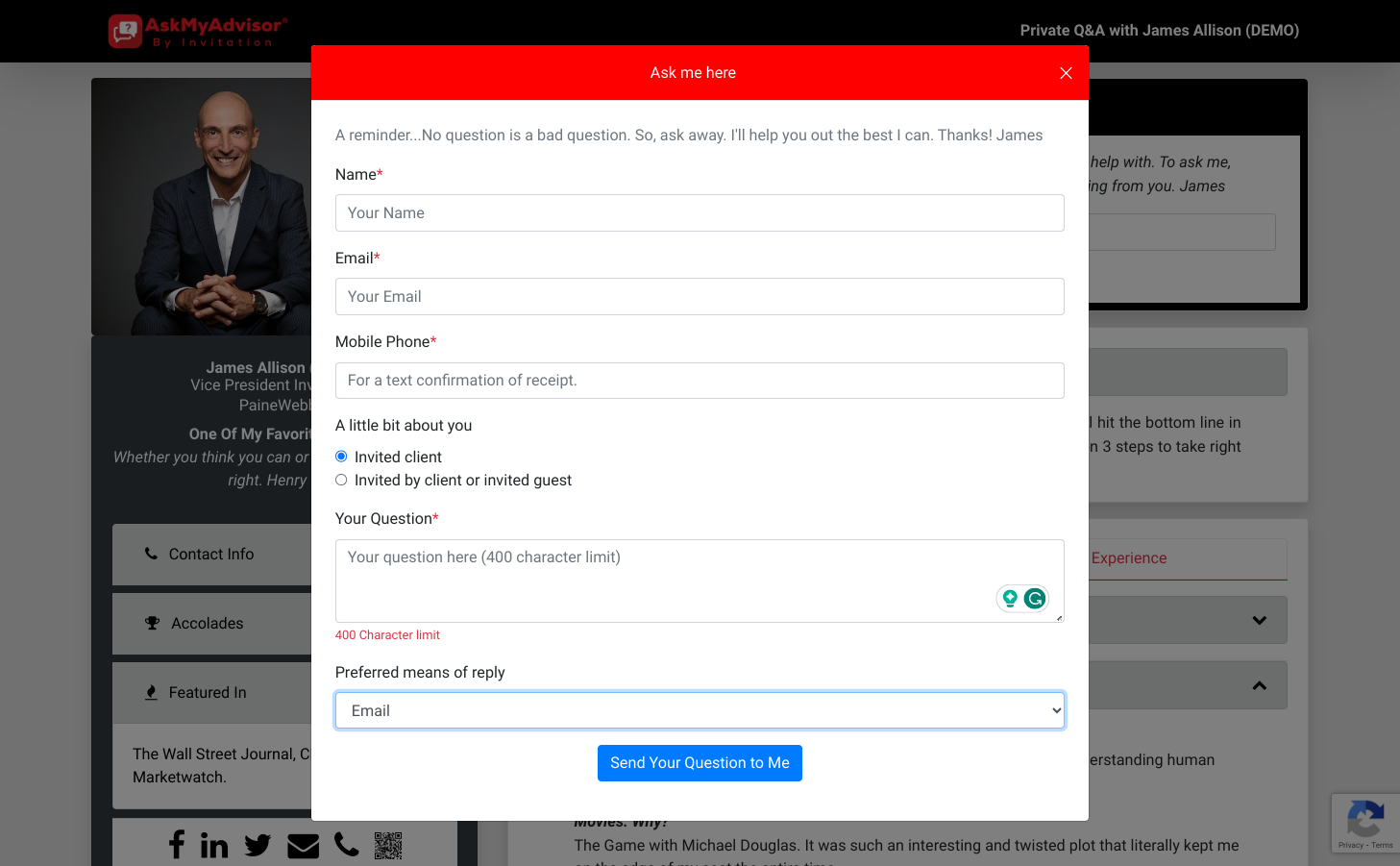 Click on dialog