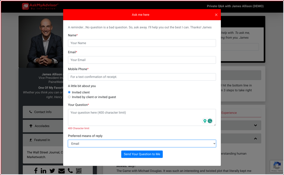 Click on dialog