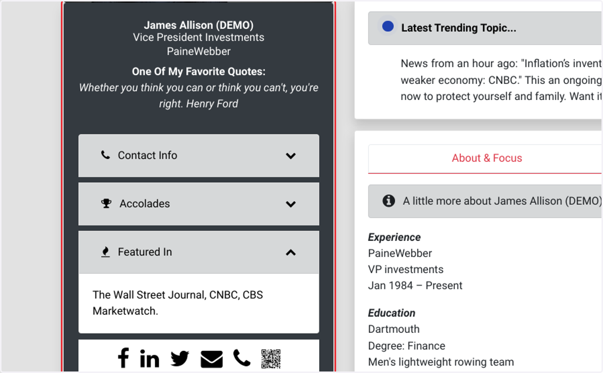 Click on James Allison (DEMO)…