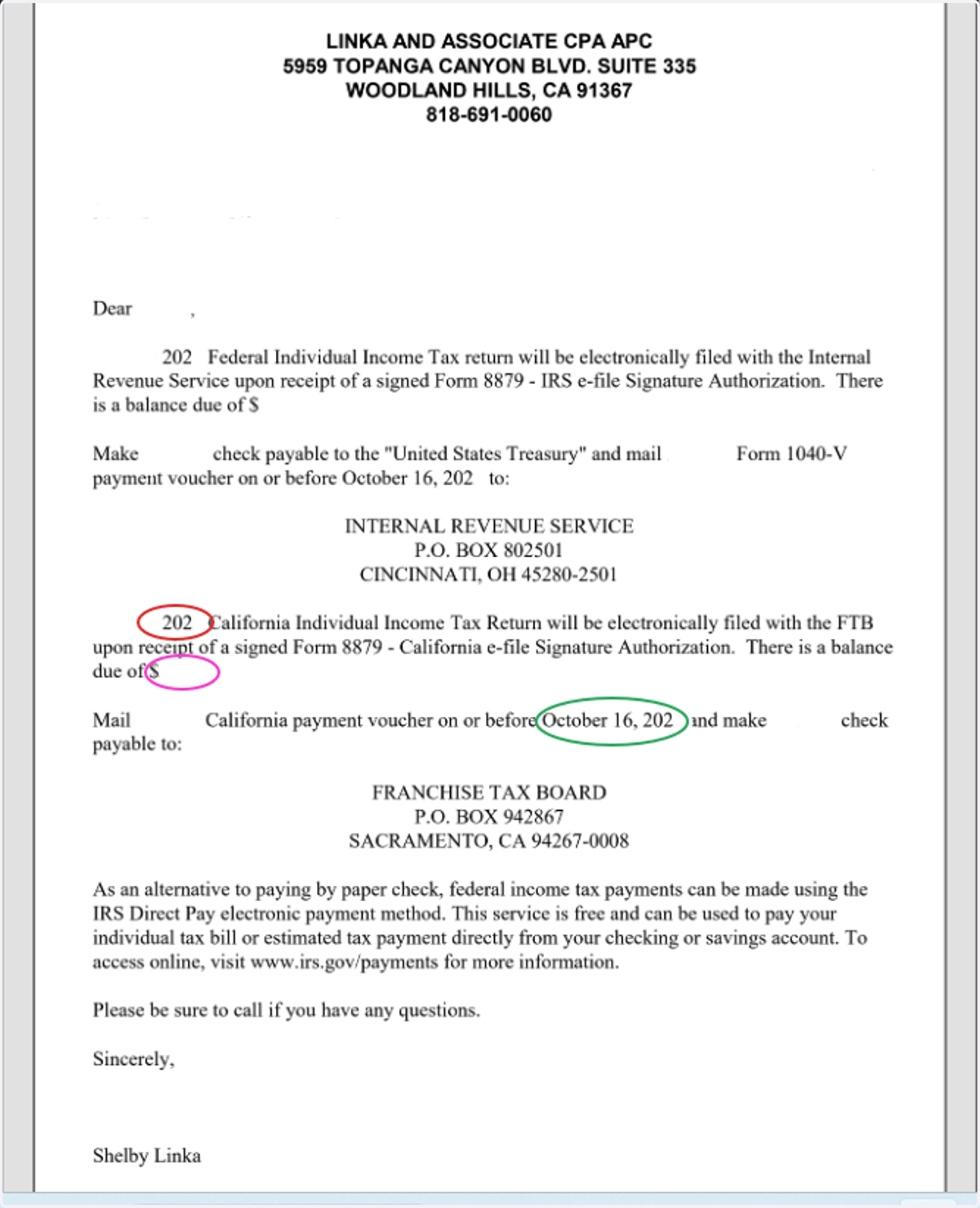 Look at your Tax Letter