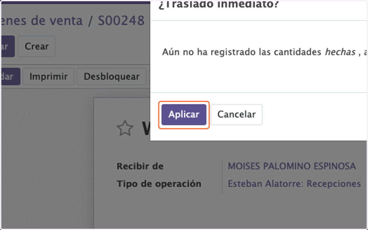 Click en Aplicar