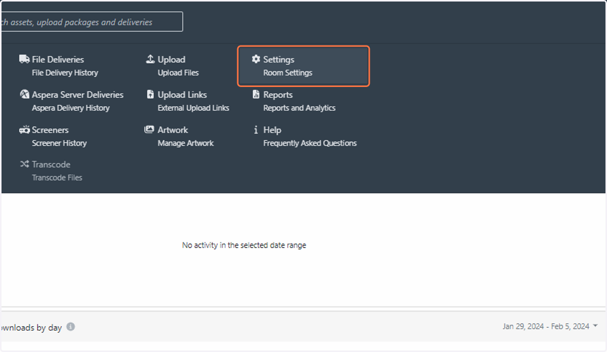 Click on Settings