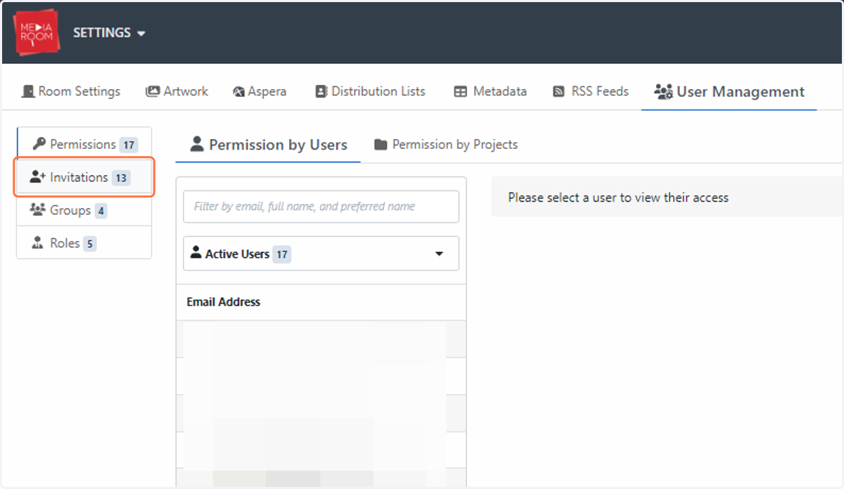 Click on Invitations