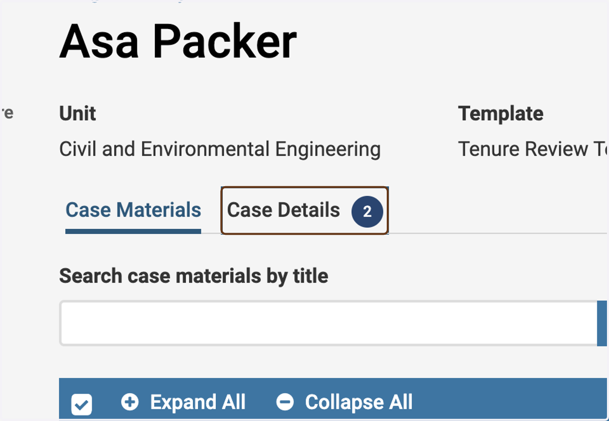 Click on Case Details