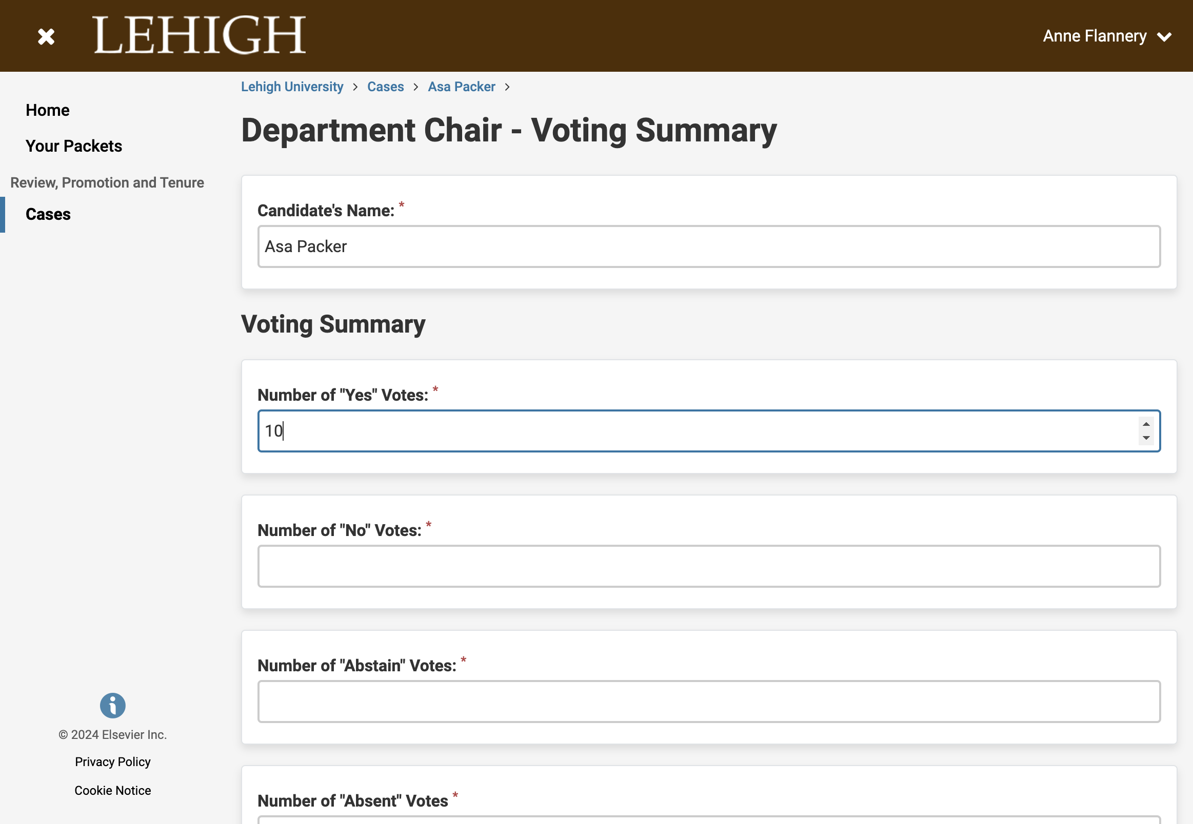 ... and the number of votes of each type