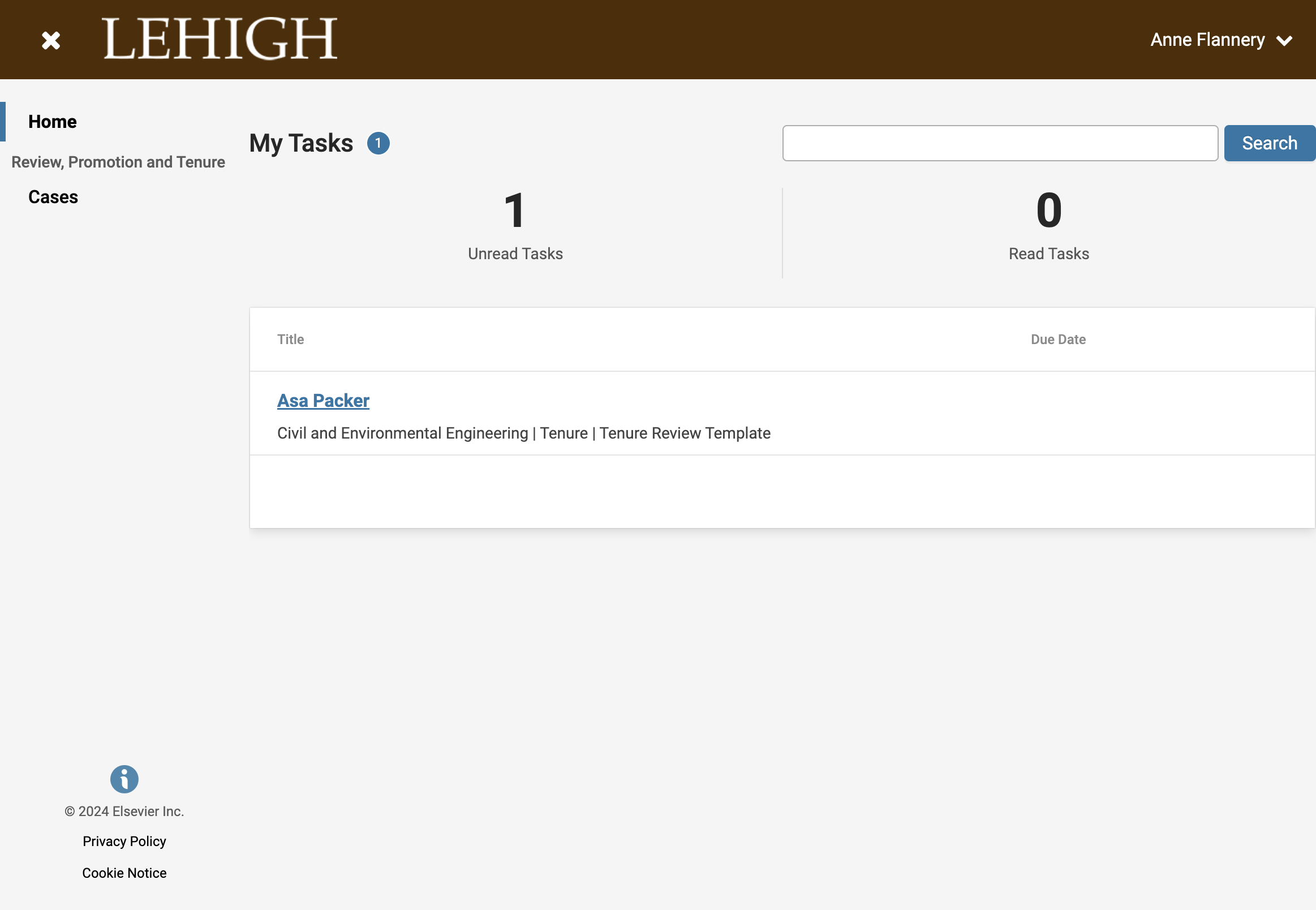 Click on the candidate's name