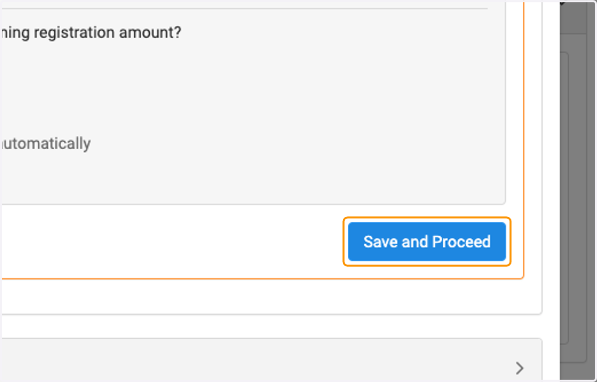 Click on Save and Proceed