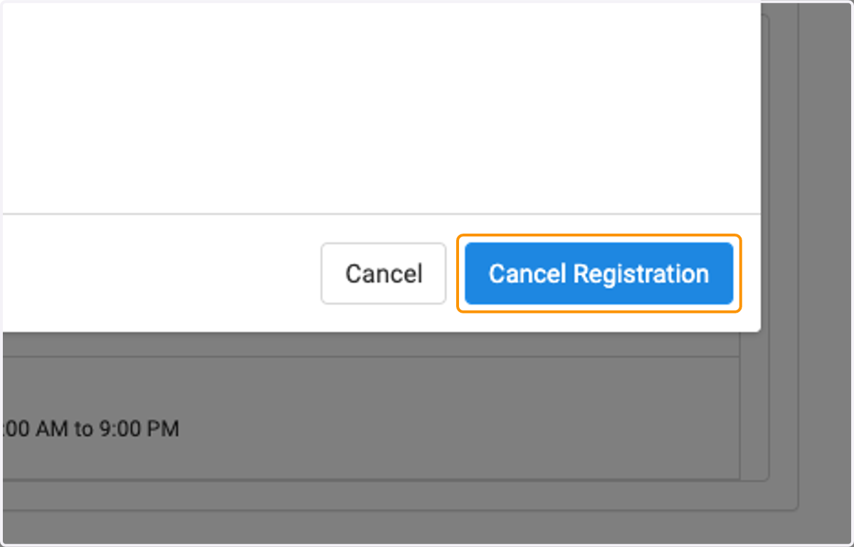 Click on Cancel Registration