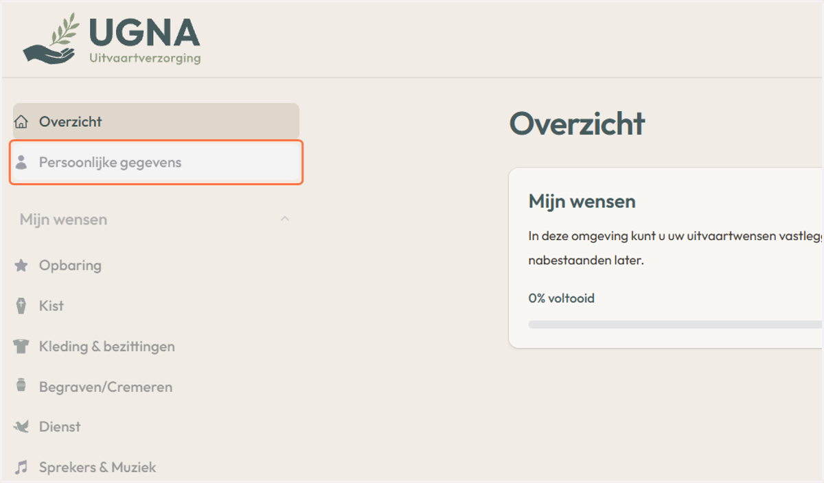 Klik op Persoonlijke gegevens