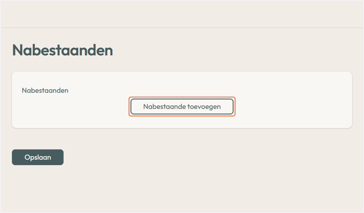 Klik op Nabestaande toevoegen