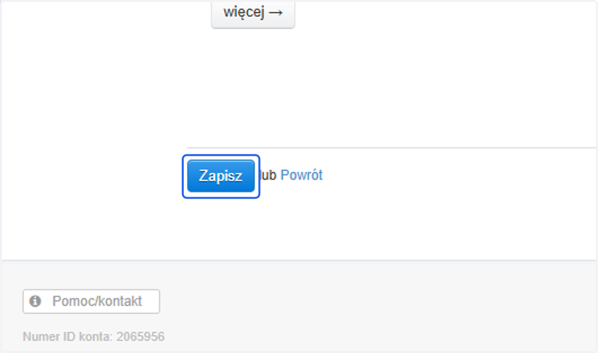 Zatwierdź utworzenie dokumentu przyciskiem 'Zapisz'.