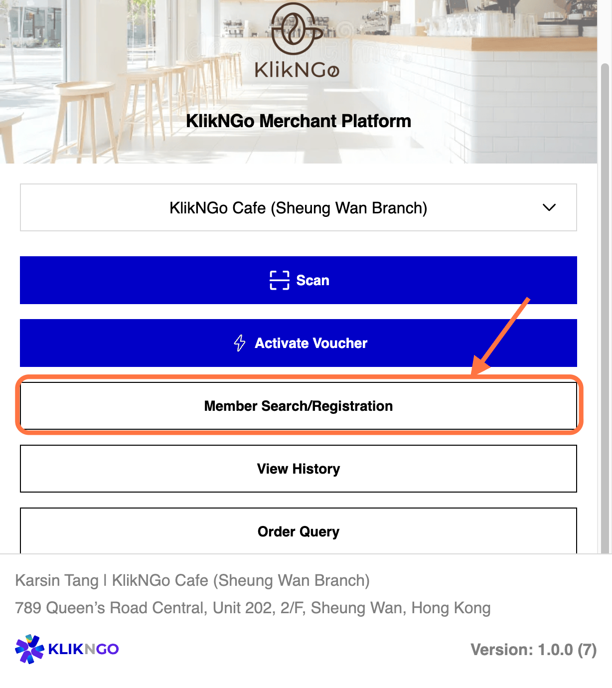 Click on Member Search/Registration