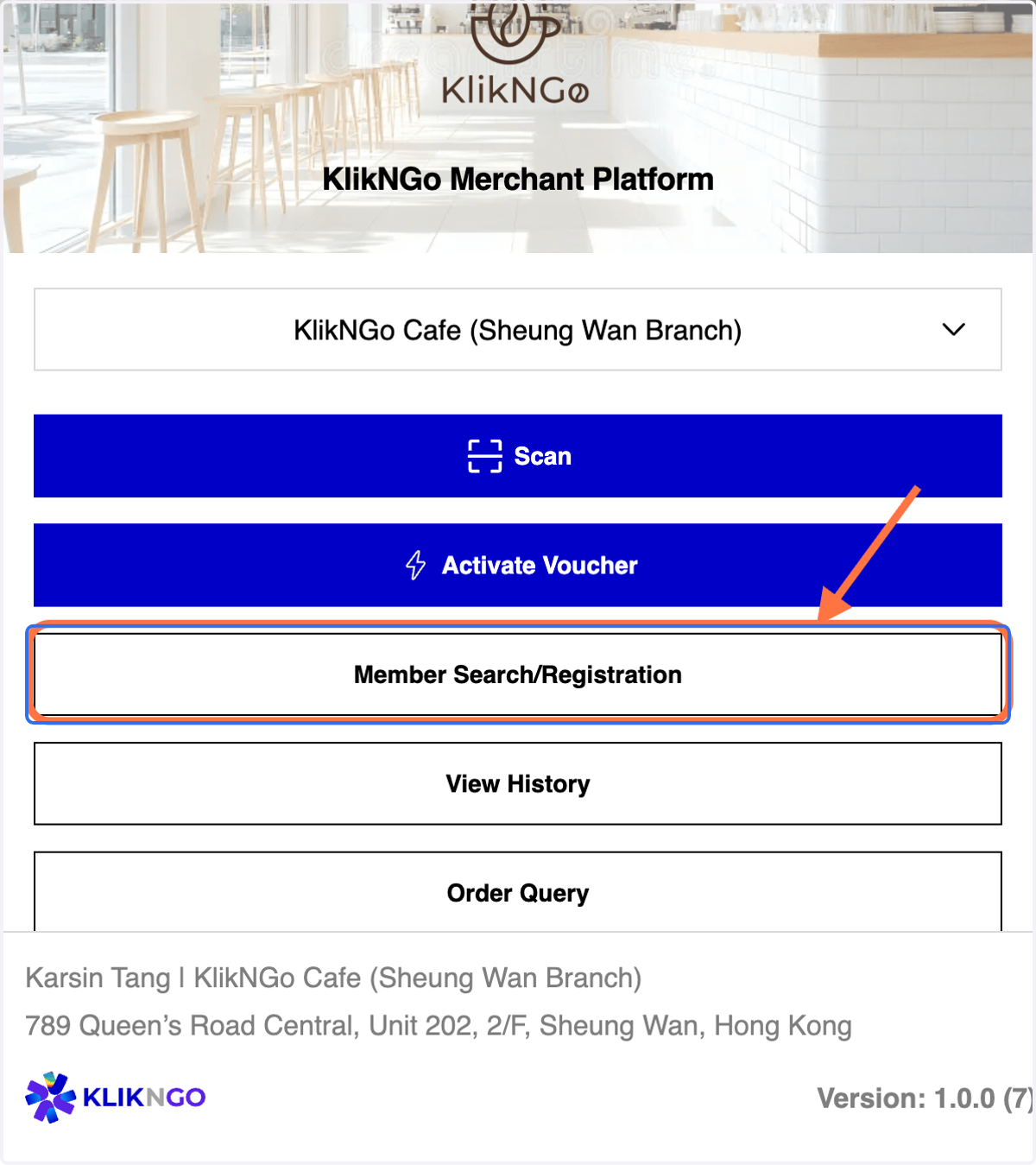 Click on Member Search/Registration