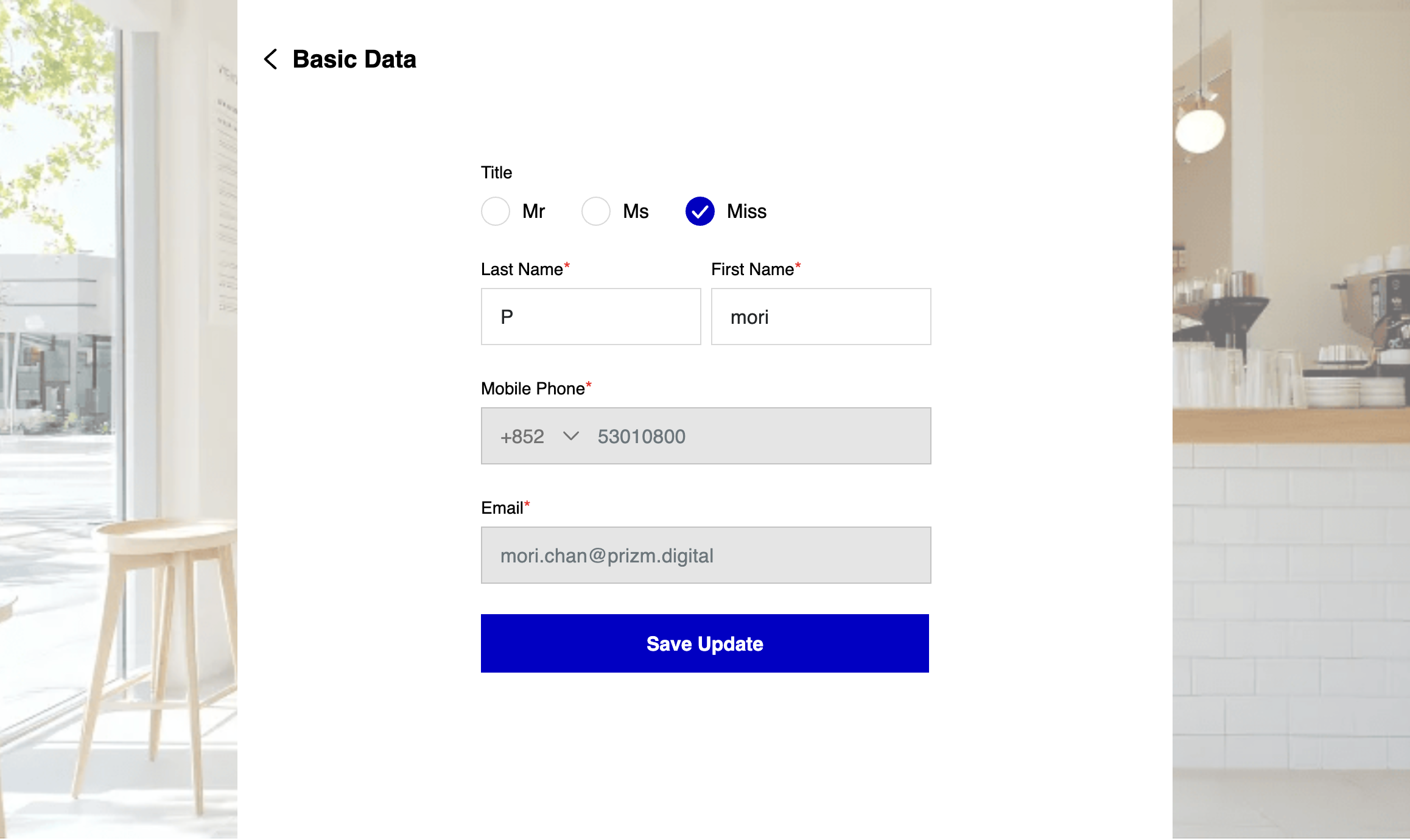 A. Edit Title B. Edit Last Name or First Name C. Click on Save Update