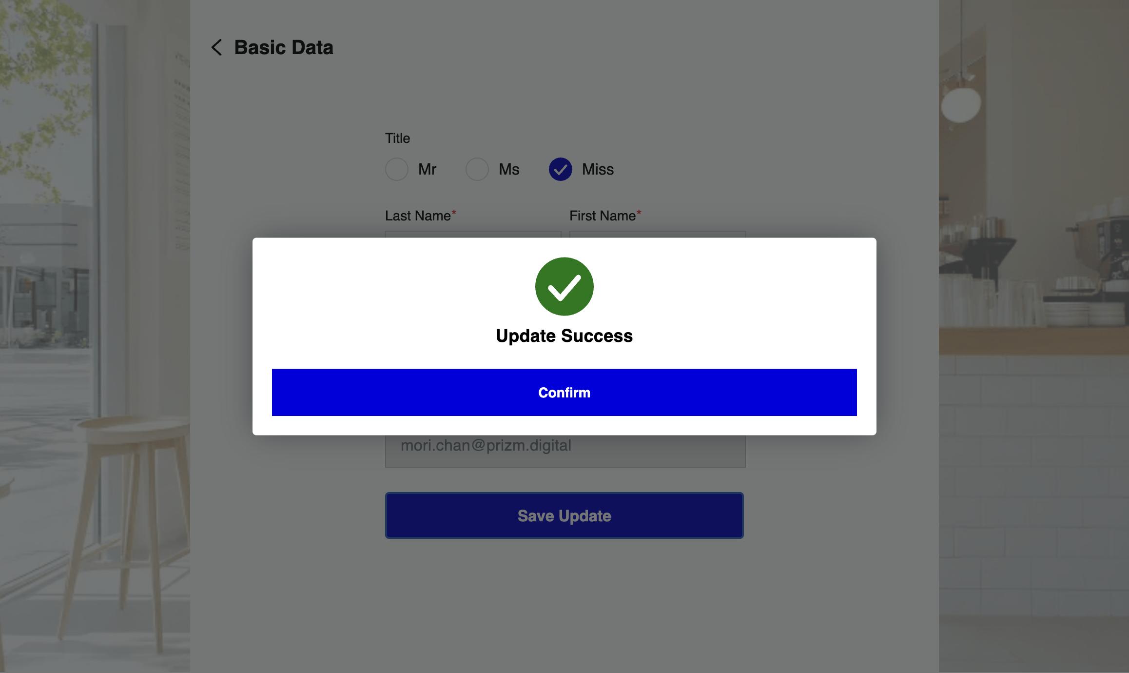 Click on Confirm