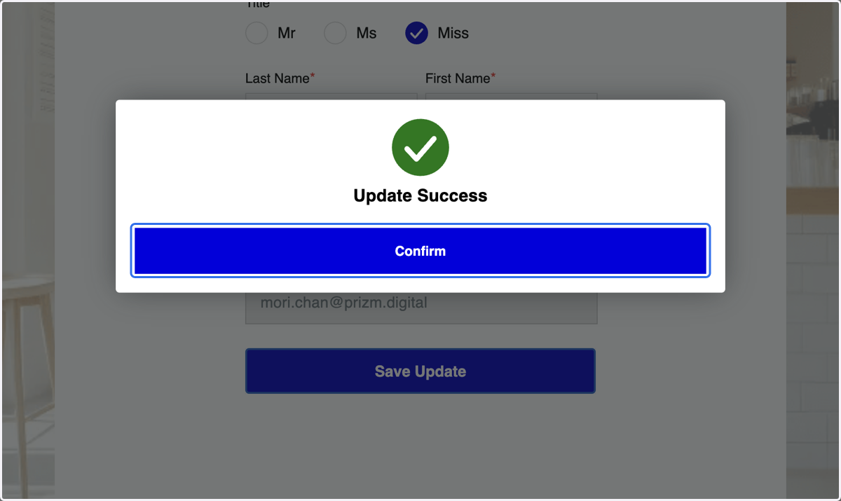 Click on Confirm