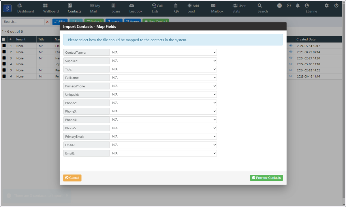 Select the CSV file you want to import from your local storage device (created in Step 1)