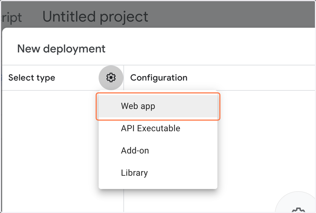 Click on Web app