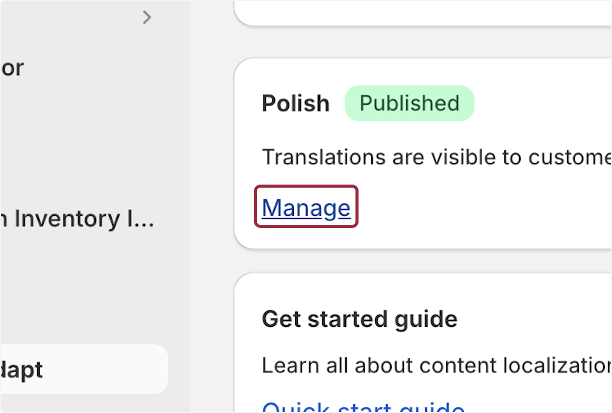 Click on Manage to open the 'Languages' settings
