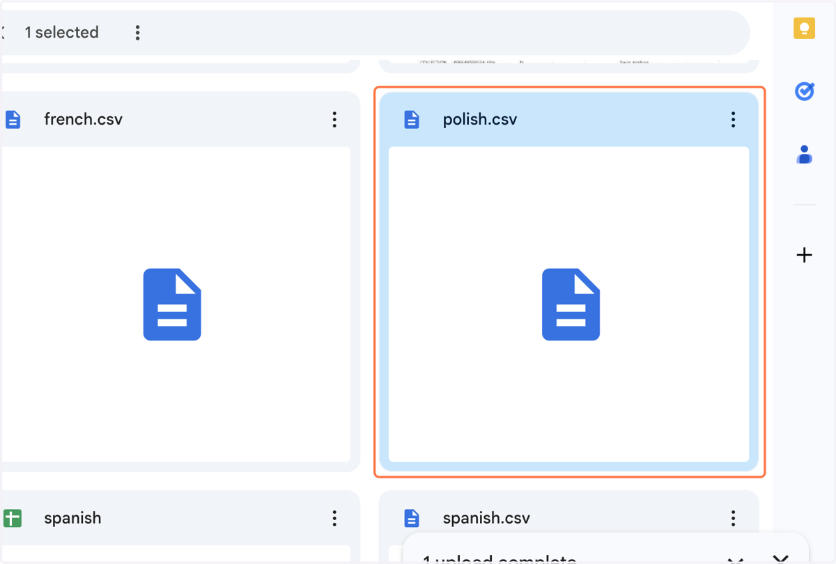 Upload the CSV you exported to a Google Drive