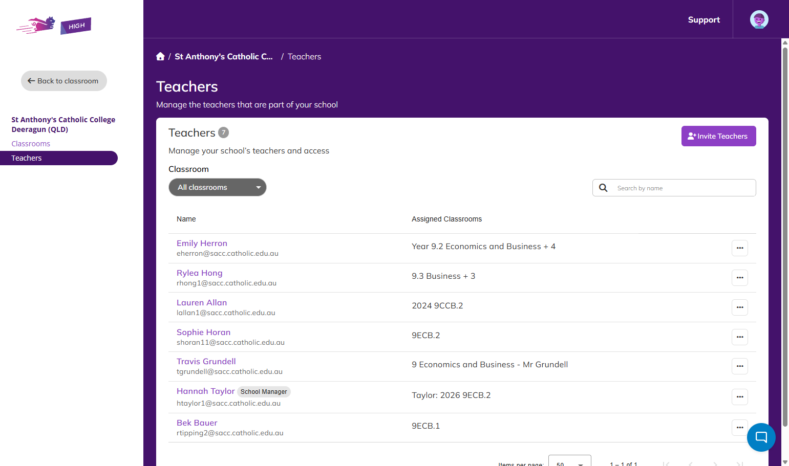 Click on Back to classroom to get back to your Classroom view.