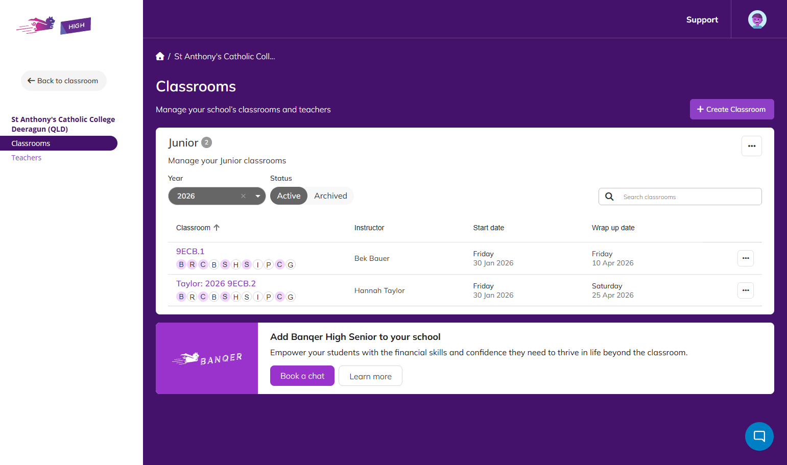 If you need to add new teachers, like relief teachers, you can go to the Teachers Tab.