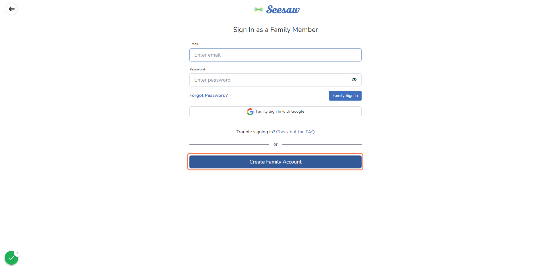 Click on Create Family Account