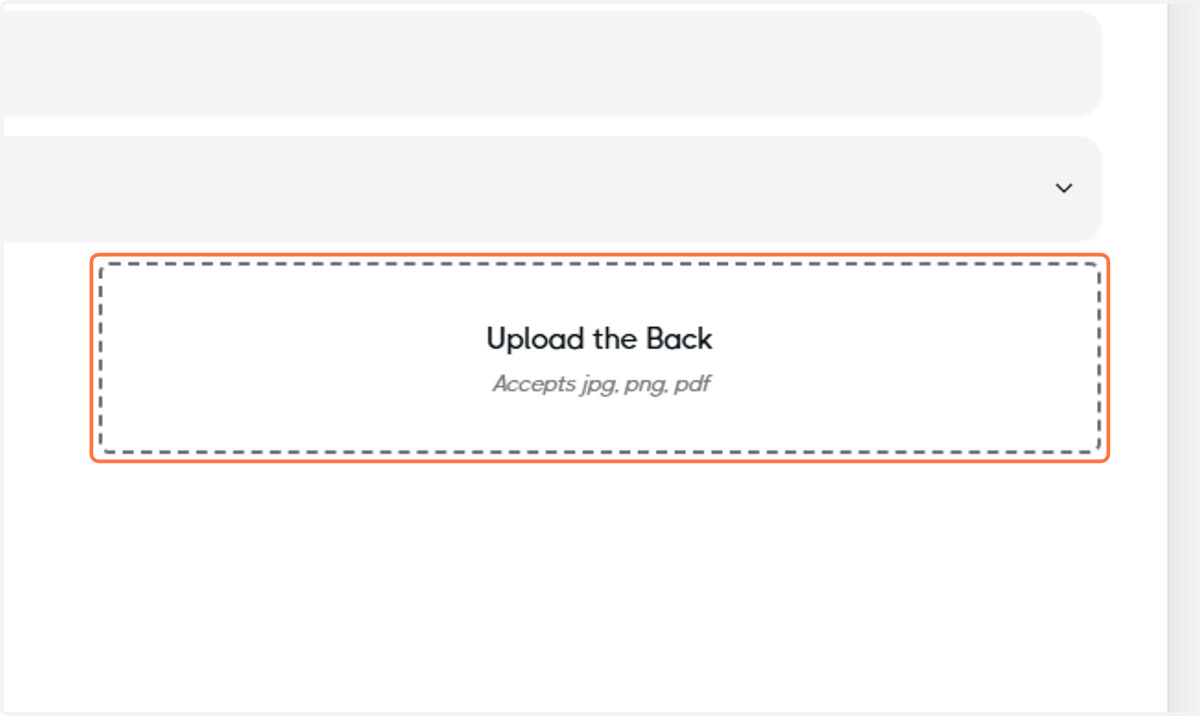 Click on Upload the Back and select the back of your Design