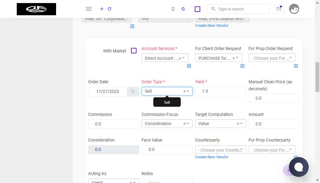 Click on Create Trade Template…
