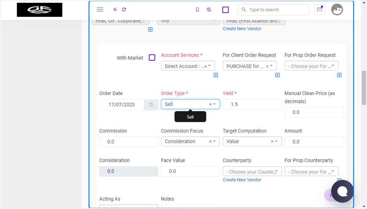 Click on Create Trade Template…