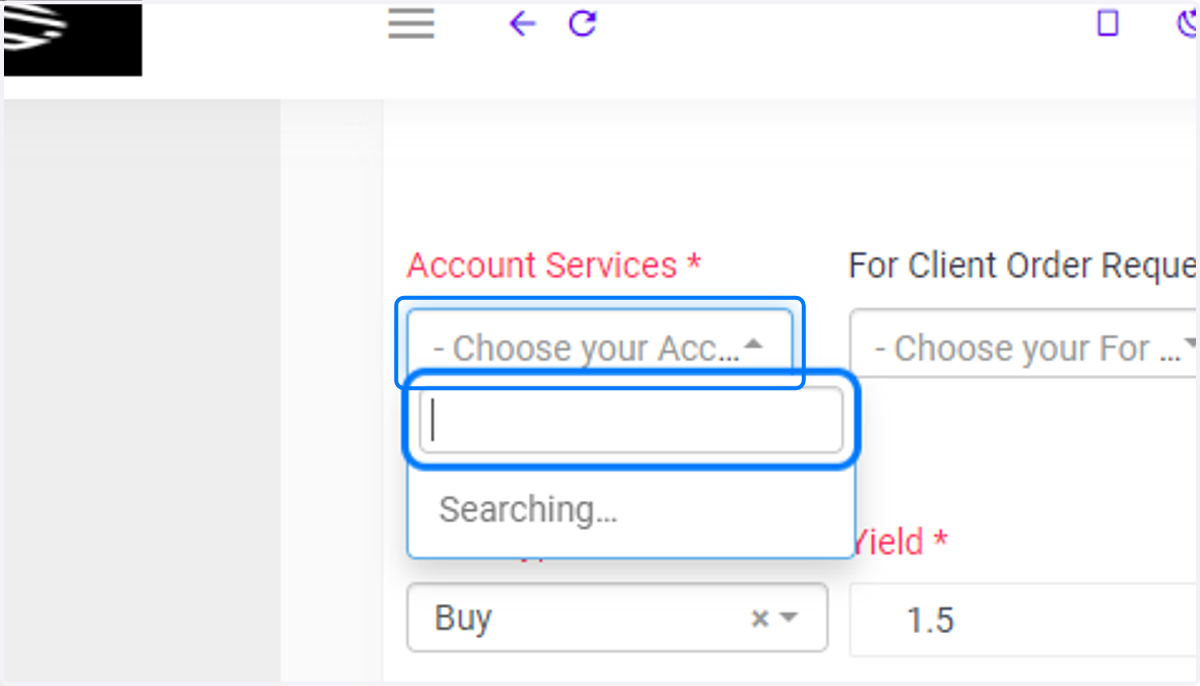 Click on - Choose your Account Services -