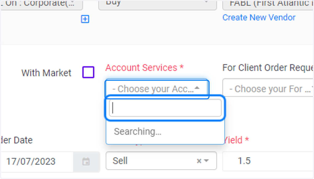 Click on - Choose your Account Services -