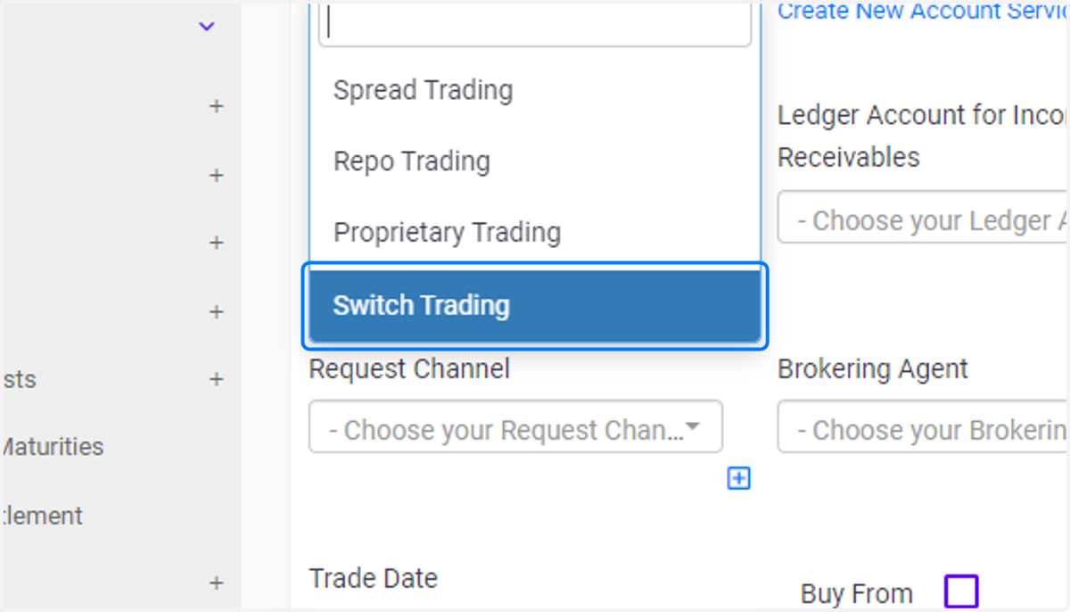 Click on Switch Trading