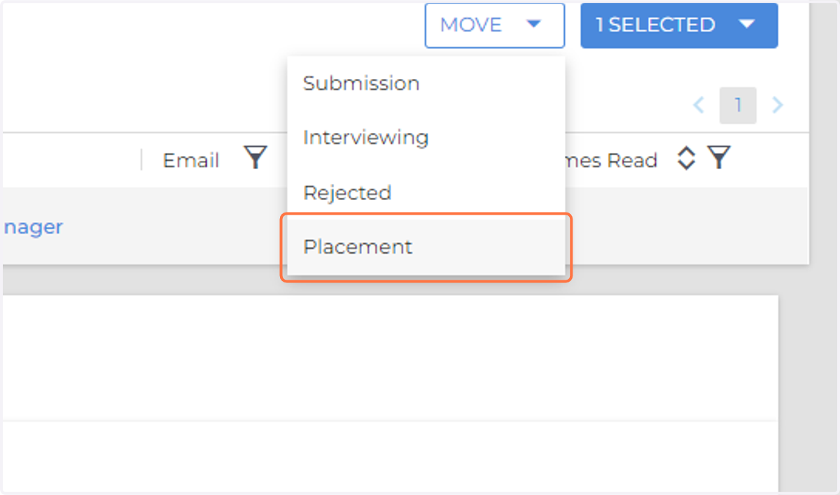 Click on Placement