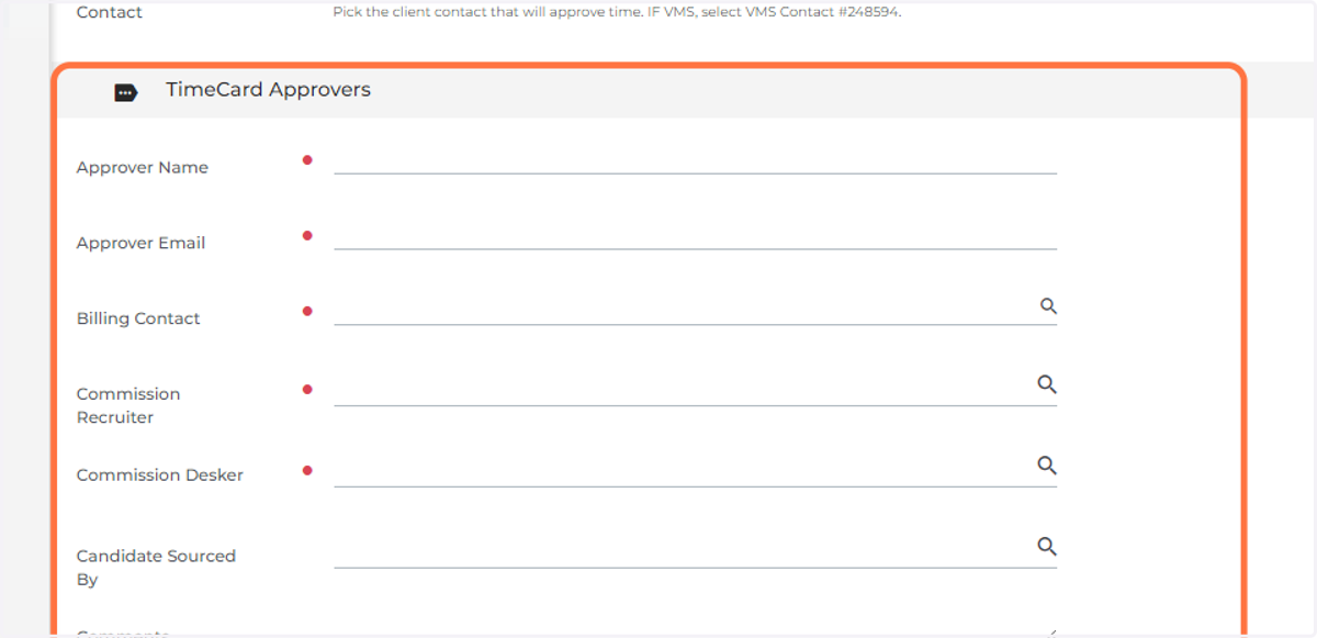 Add in the TimeCard Approver information and hit SAVE