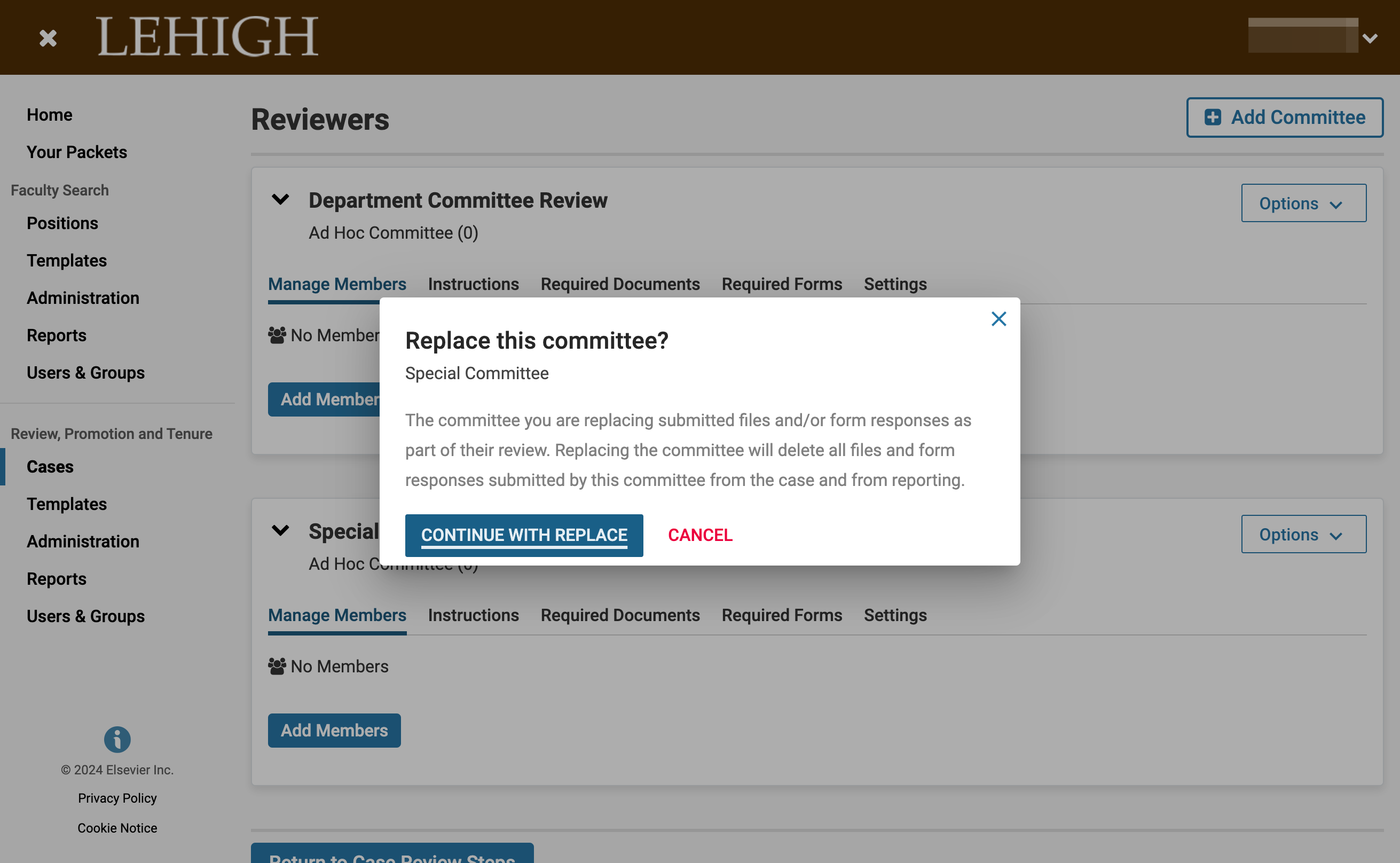 Click on CONTINUE WITH REPLACE