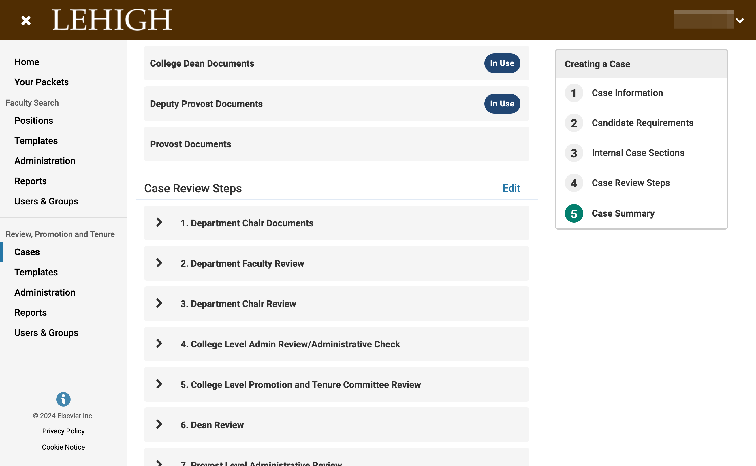 Click on Edit next to Case Review Steps