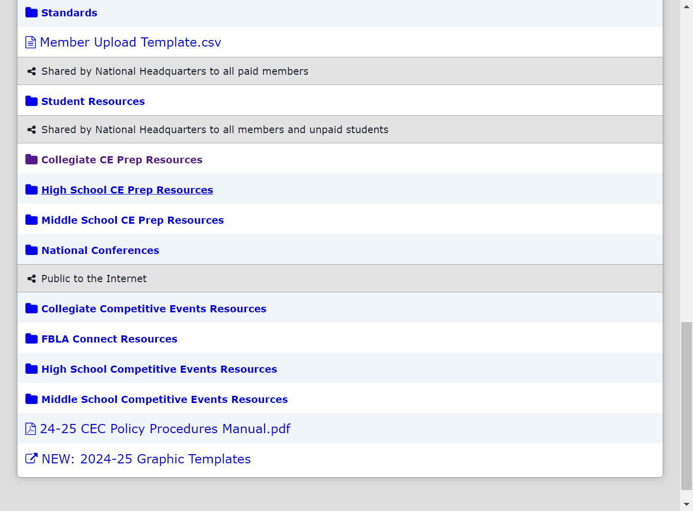 Click on High School CE Prep Resources