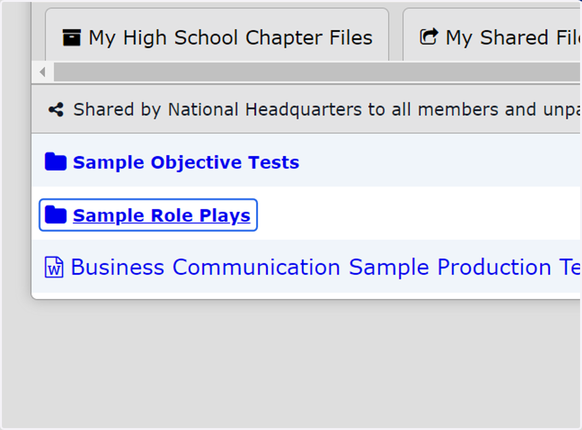 Click on Sample Role Plays