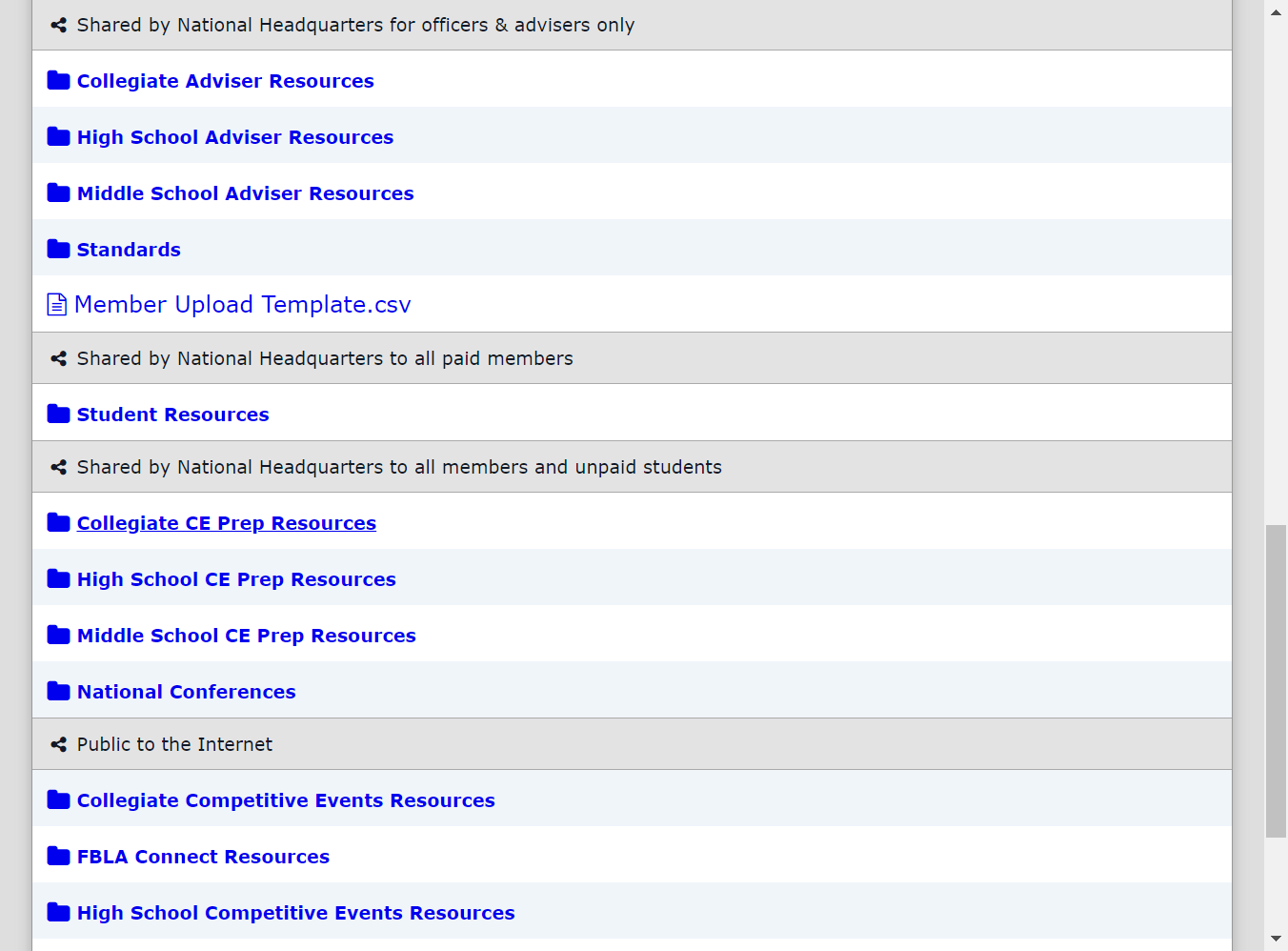 Click on Collegiate CE Prep Resources