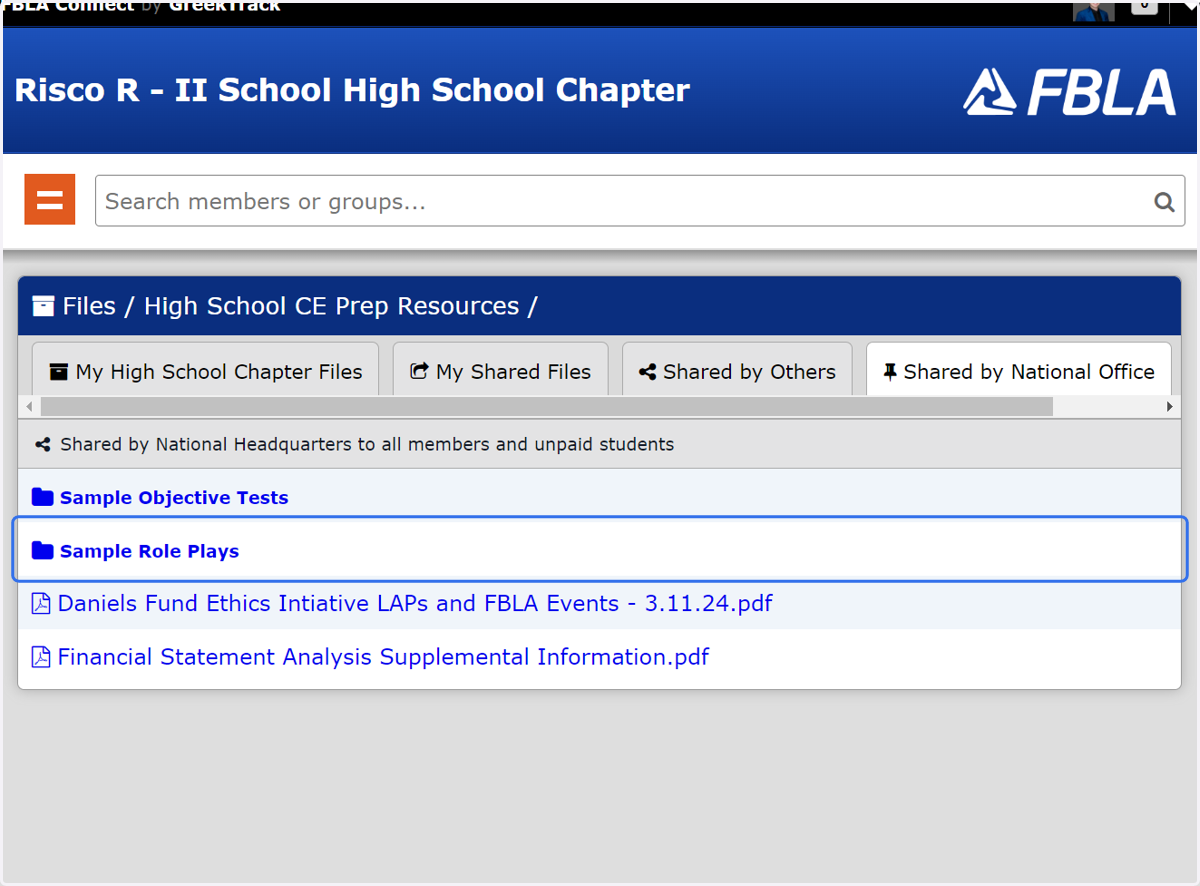 Click on Sample Role Plays
