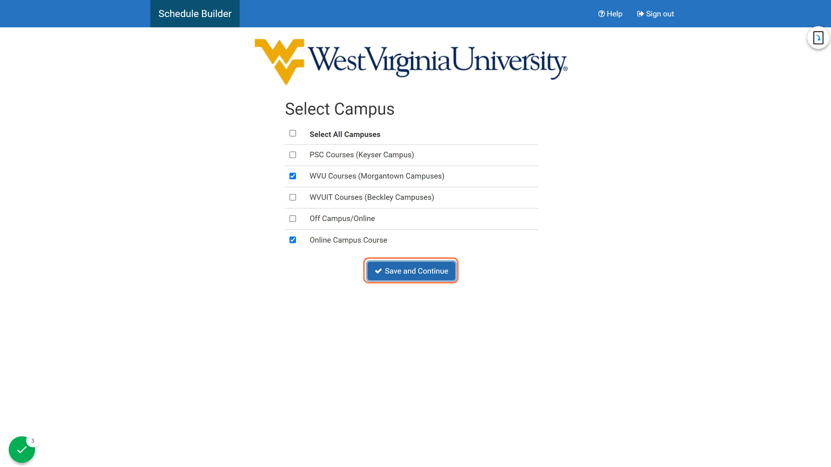 Click on Save and Continue