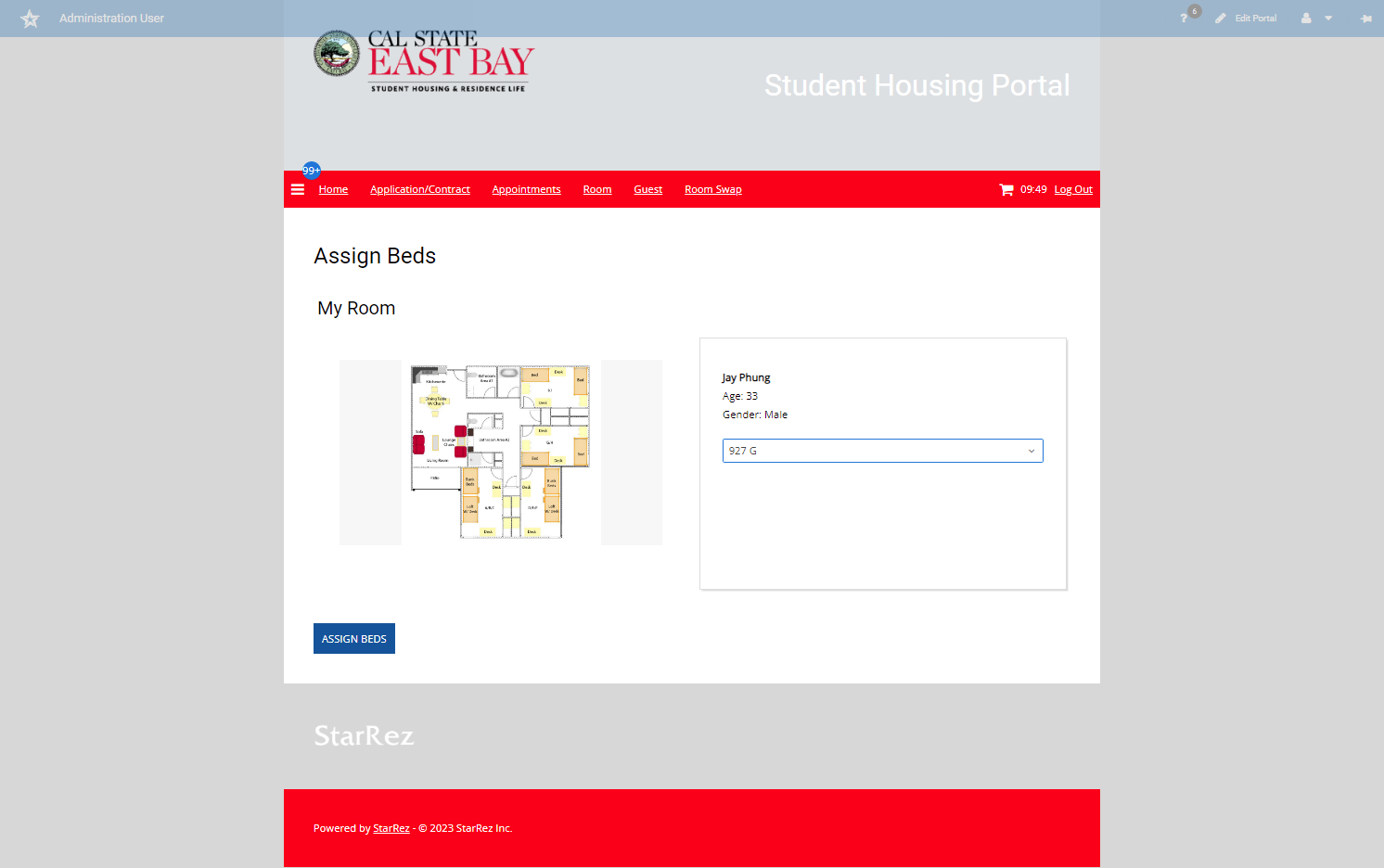 Click on ASSIGN BEDS