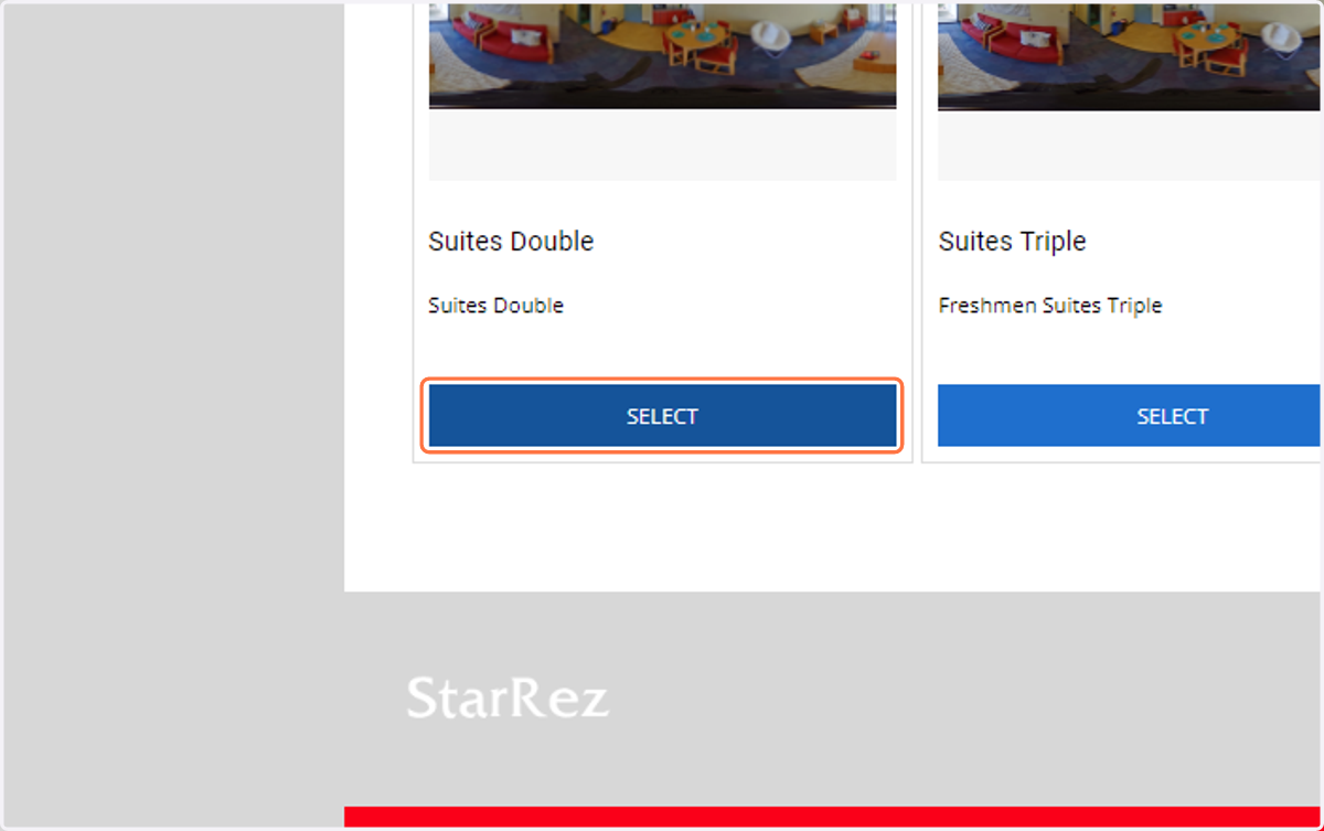 Click on SELECT for the available Occupancy Type