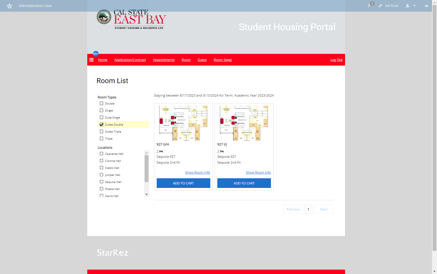 (Optional) You can uncheck the box to see all available room