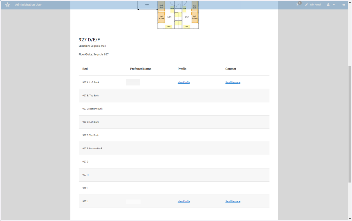 (Optional) You can view a profile and send messages to the occupied current residents