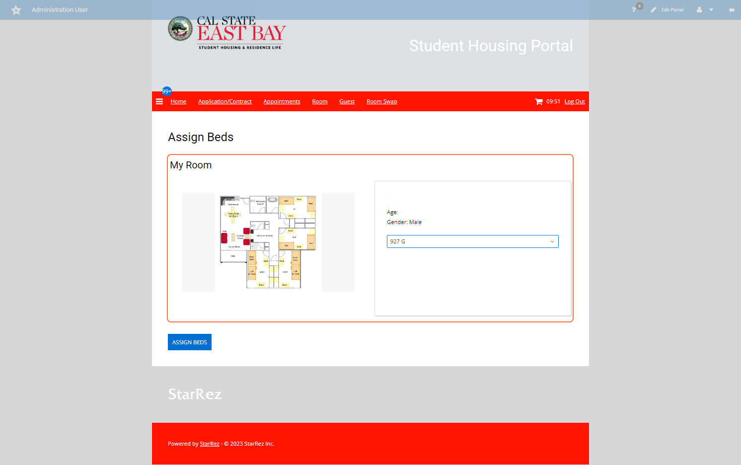 Select the available bed space