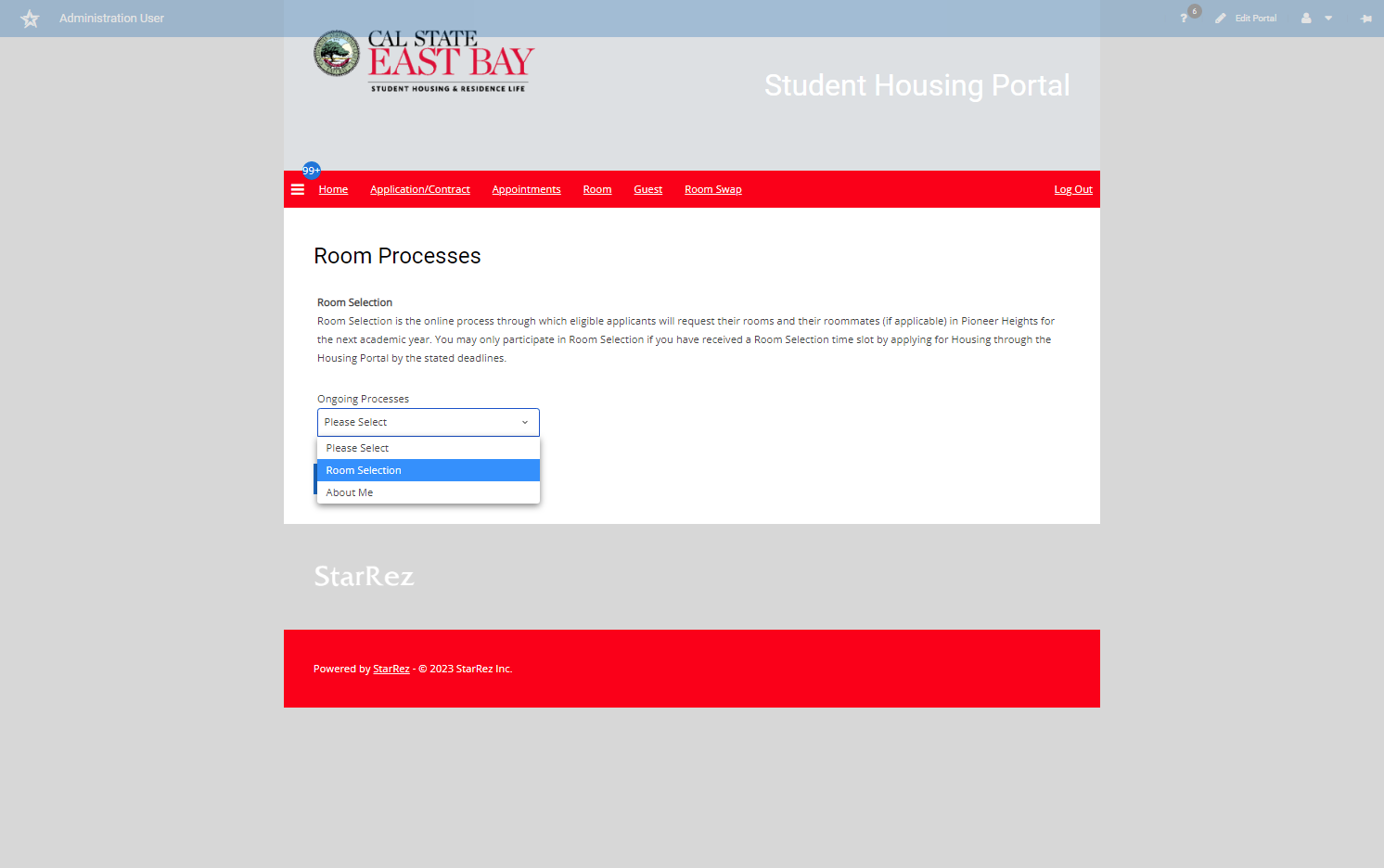 Click on Room Selection