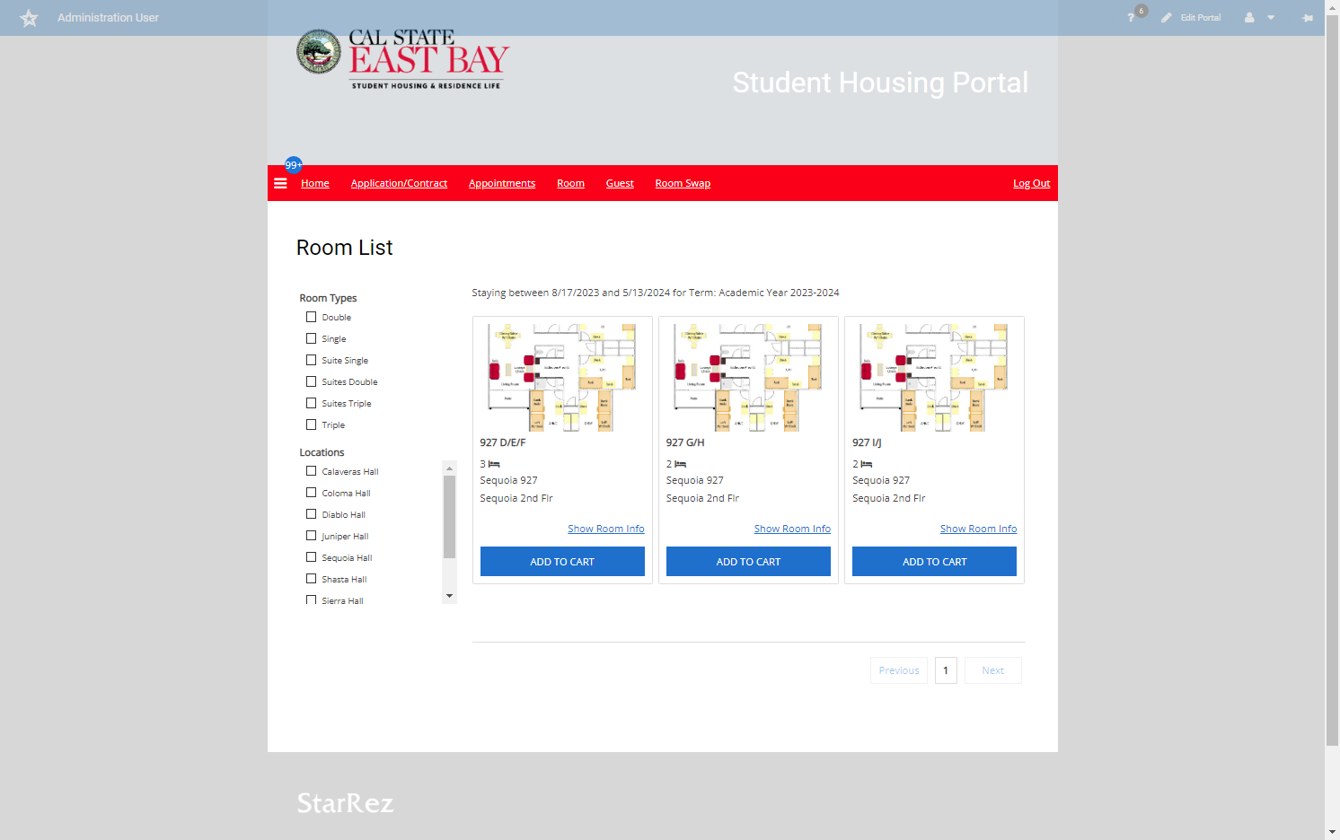 (Optional) You can click on Show Room Info to view room information and occupied current residents